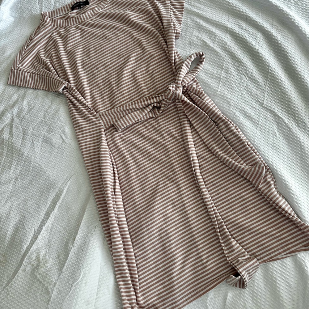 Striped Tan Dress